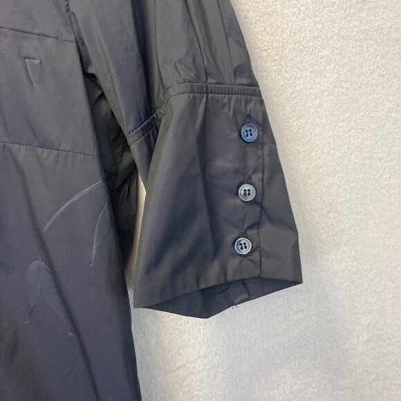 CIVIDINI Italy Womens Floral Collared Henley Blouse Sz Small Top Blue 1/2 Sleeve - Picture 13 of 16